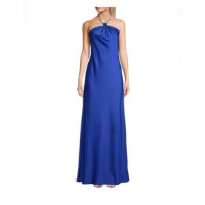 Royal blue halter gown